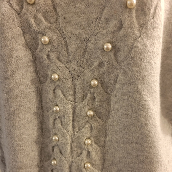 Charter Club Grey Pearl Embellished Sweater Vest. Sz. XXL - Picture 2 of 7